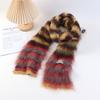 New Striped Winter Cashmere Scarf Soft Warm Woolen Scarves Mohair Rainbow Color Thickened Shawl Wrap Women