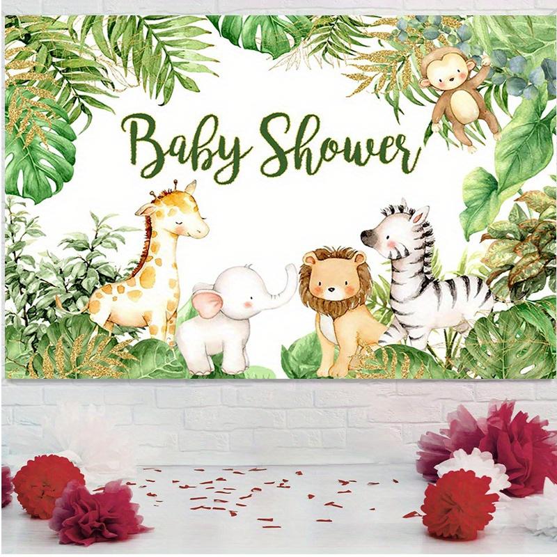 (Party banner) 1 sheet - Leopard animal shower photo background - Tropical rainforest shower background 100x150cm