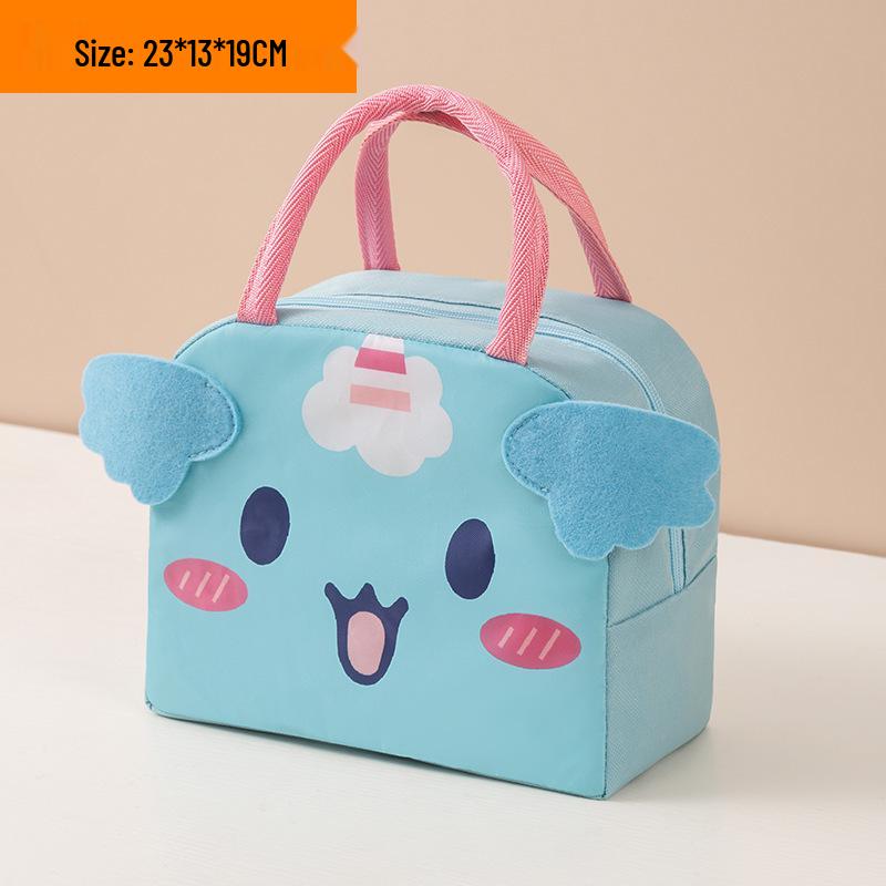 Stylish Cartoon Insulated Lunch Tote - Large Aluminum Foil Liner for Work, Picnics, Kids.