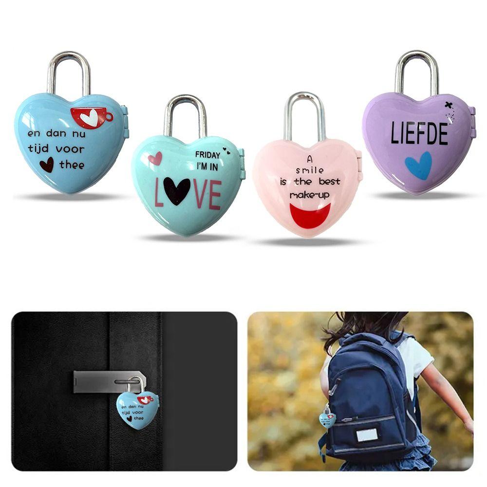 Luggage Travel Security Tool Number Password Combination Lock Digits Code Padlock Heart Shaped Lock
