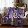 Purple Halloween Pumpkin Ghost Soft Flannel Blanket Breathable Warm Throw for Office Car Sofa Kids Room Birthday Xmas Gift