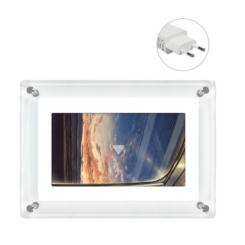 5inch Clear Digital Acrylic Photo Frame,Intelligant Picture Display Frame for Home and Office Decor