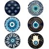 6 Pcs Cat Wooden Coasters Devil's Eye Heat Resistant Coasters Puppy Design Mats  Kitchen Set