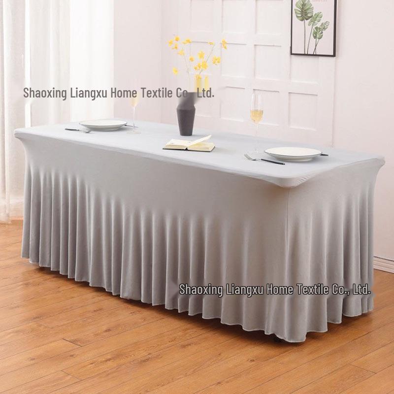 6FT Rectangular Stretch Table Cover with Jellyfish Skirt for Weddings and Banquets