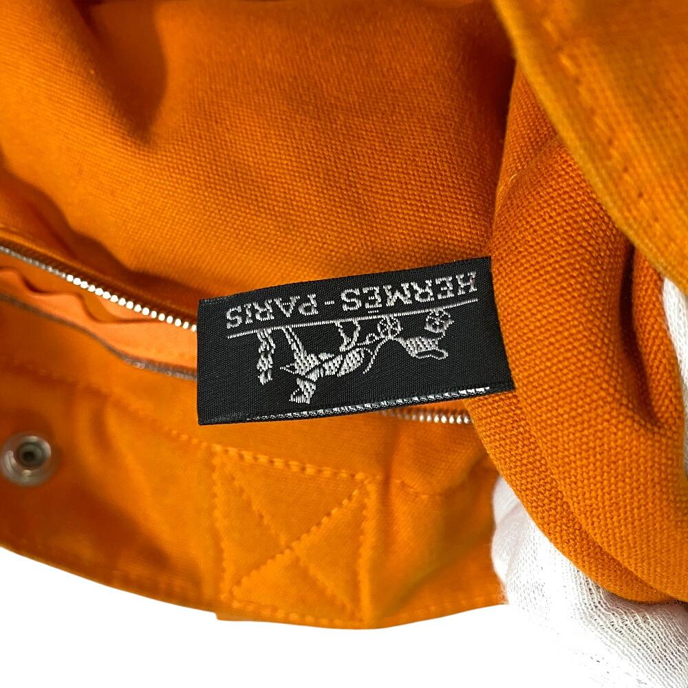 Hermes Hawaii French Festival Limited 2002 Fool Toe Canvas Fool ToeMM Tote Bag Orange Canvas Unisex Used