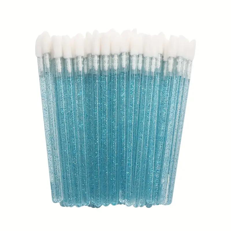 50 Pcs Disposable Lip Brush Crystal Eyelash Extension Mascara Applicator Lipstick Wands Set Women MakeUp Brushes Tools