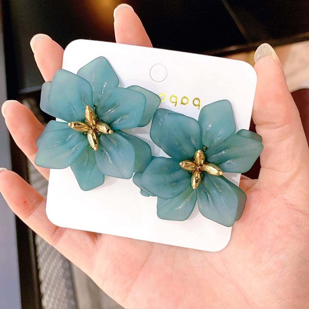 Women Girls Big Flower Shape Personality Petals Jewelry Accessories Studs Earrings Drop Earrings