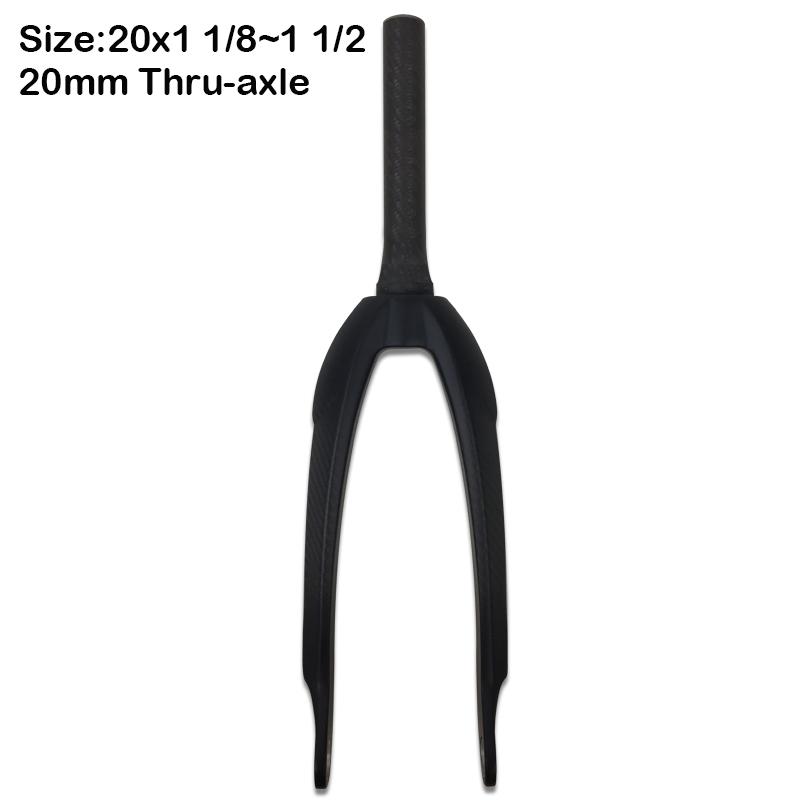 BMX Race Fork 20x1 1/8 ~1 1/2  Tapered / Straight Carbon Front Fork 20mm Thru Axle 10mm QR 20 inch / 24 inch Forks 20in Tapered Steer