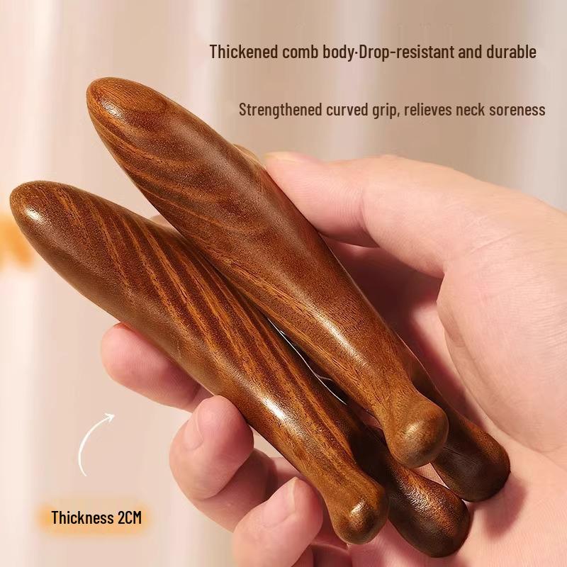Multifunctional Sandalwood Scalp & Head Massager Comb for Hair Loss and Gua Sha Therapy