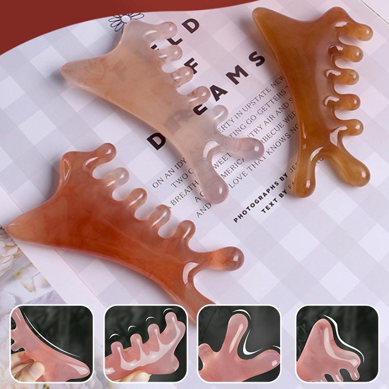 Body Meridian Massage Comb Resin Five Wide Tooth Comb Acupuncture Therapy Blood Circulation Anti-Static Smooth Hair Comb