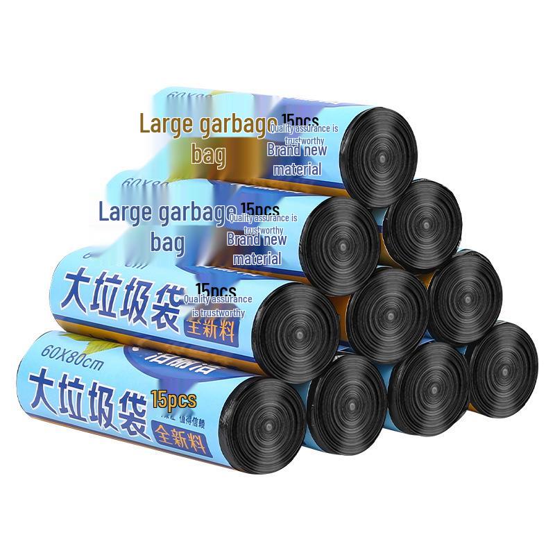 Thickened Black Disposable Garbage Bags for Home & Hotel Use