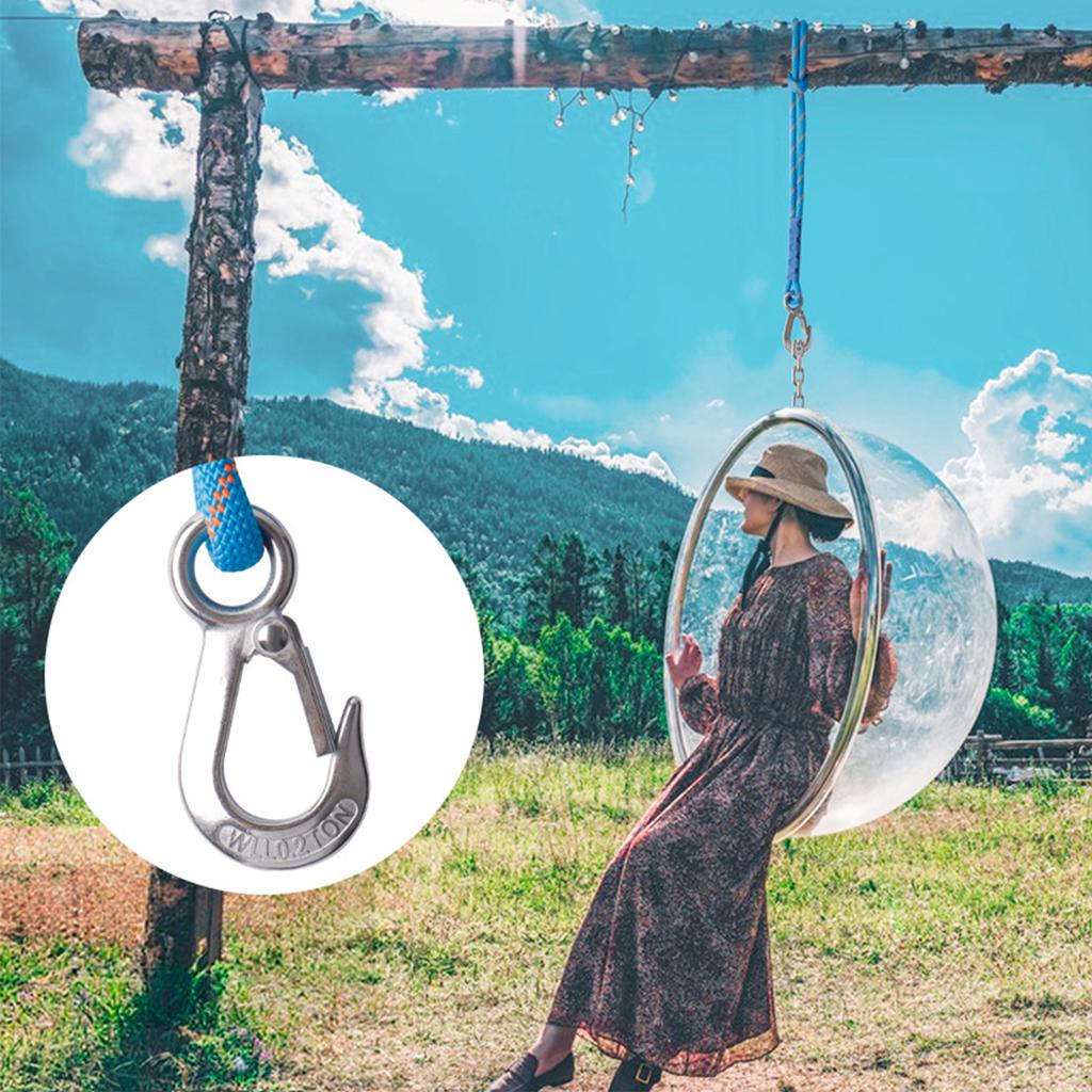 Heavy Duty Nylon Sling with Metal Hook - Wear-resistant - Suitable for Outdoor Hammocks, Tree Swings, and Patio Chairs