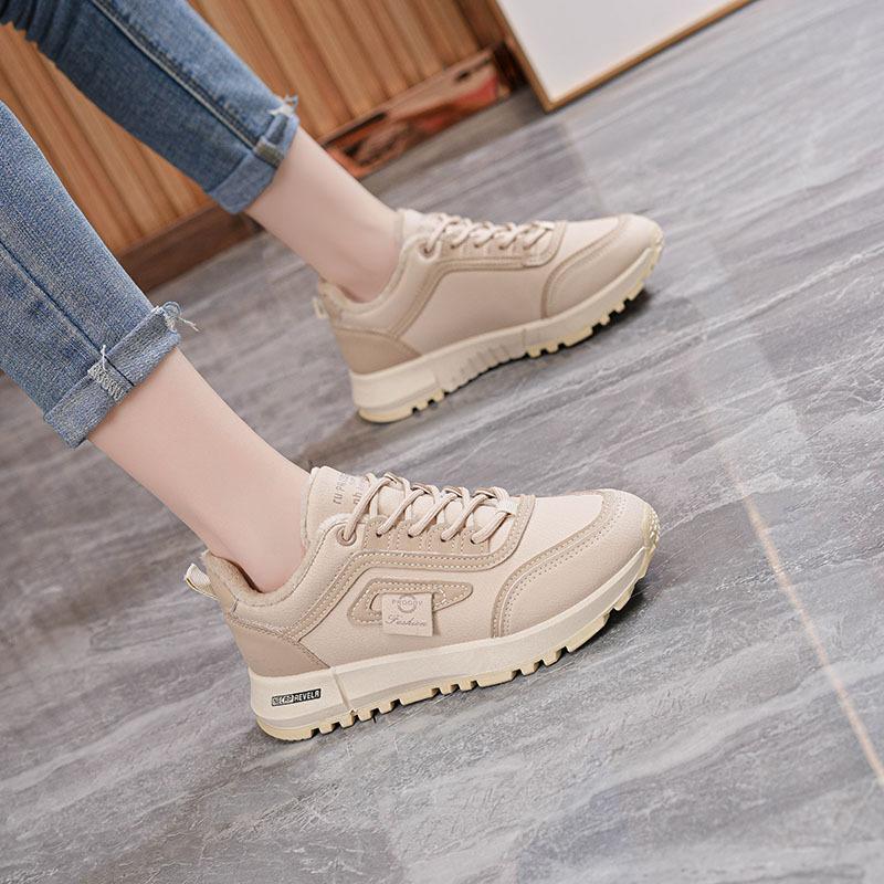 Winter new velvet cotton sneakers ins soft sole non-slip casual warm cotton shoes A