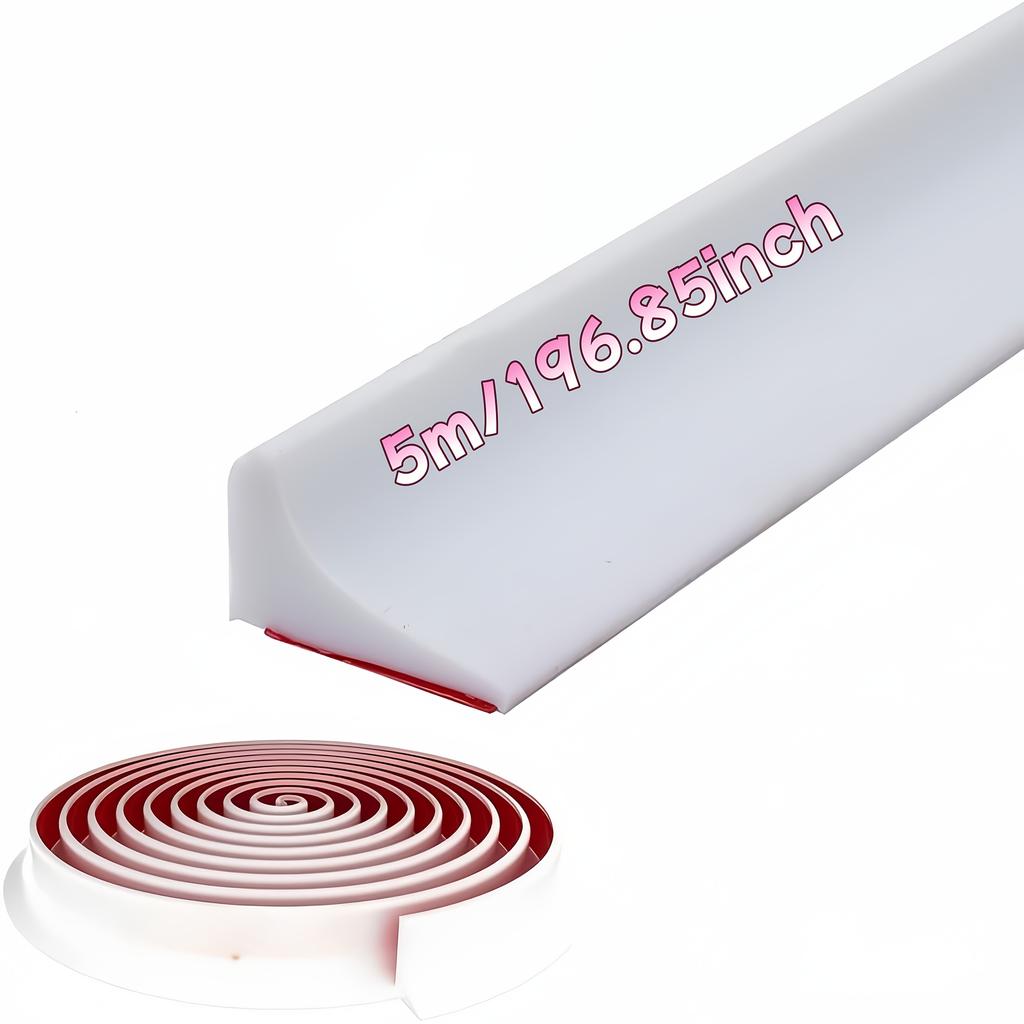 1PC Self-Adhesive Silicone Water Retaining Strip, Bathroom Water Stopper, Bendable Door Bottom Sealing Strip, Shower Dam Barrier
