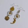Griechische Mythologie Gesicht Sonne Mond Anhänger Kreatives Design Damen Asymmetrisch Persönlichkeit Anhänger Ohrringe Party Schmuck Geschenke
