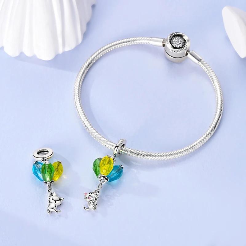 Original Charmscopper Colorful Balloon Cat Beads Fit Charms Platabracelets For Women Women Jewelry Making Diy Gifts