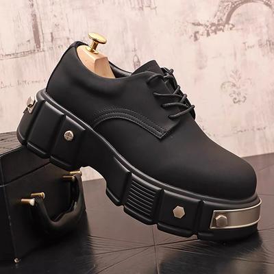 Men Luxury Fashion Stage Nightclub Original Leather Shoes Platform Oxfords Shoe  Designer Sneakers Young Gentleman Footwear