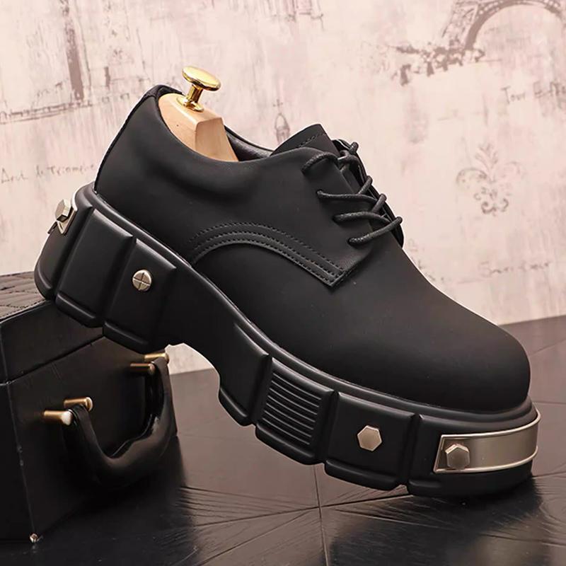 men luxury fashion stage nightclub original leather shoes platform oxfords shoe  designer sneakers young gentleman footwear