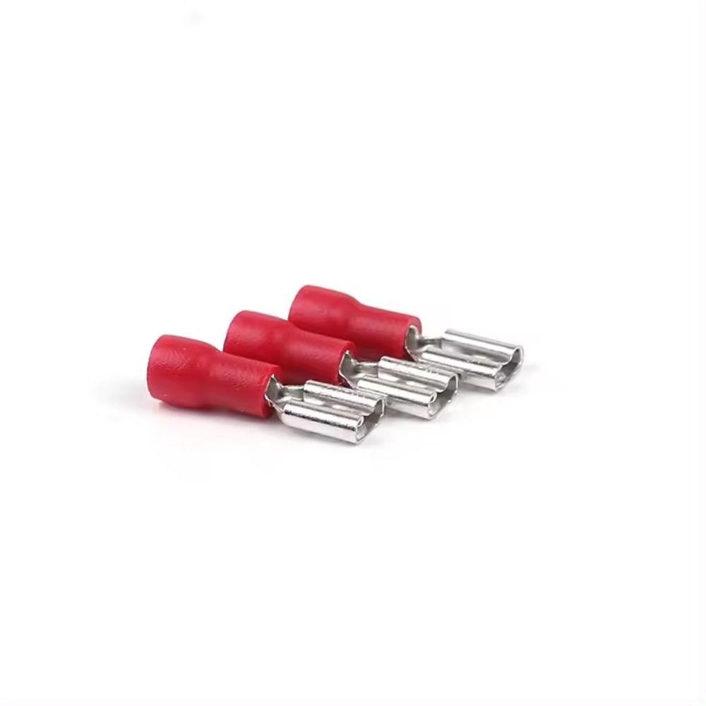 100PCS AWG 22-16 Insulated Spade Wire Connector 0.5-1.5mm² Red Female Connectors