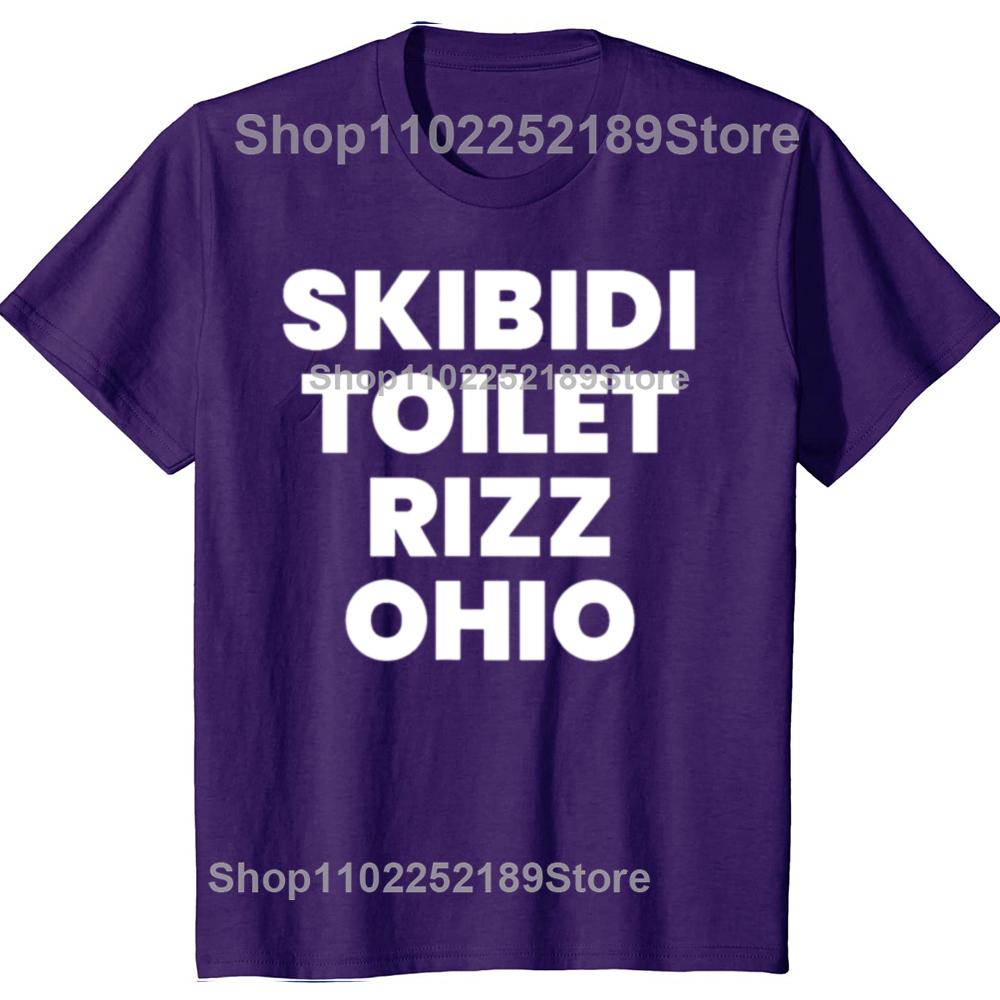 Skibidi Toilet Rizz Ohio Funny Meme Retro Vintage Graphic T-shirts Men Fashion Oversized Tshirt Cotton Loose Oversized T Shirt