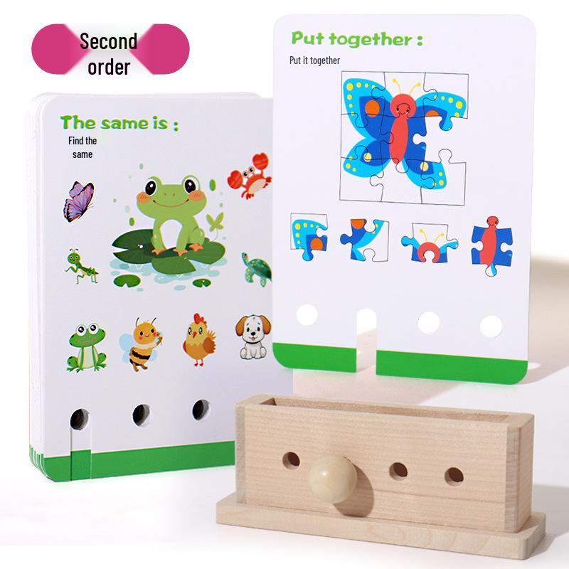 

Детская деревянная логическая игра-головоломка: Интерактивная развивающая игрушка с обучающими карточками