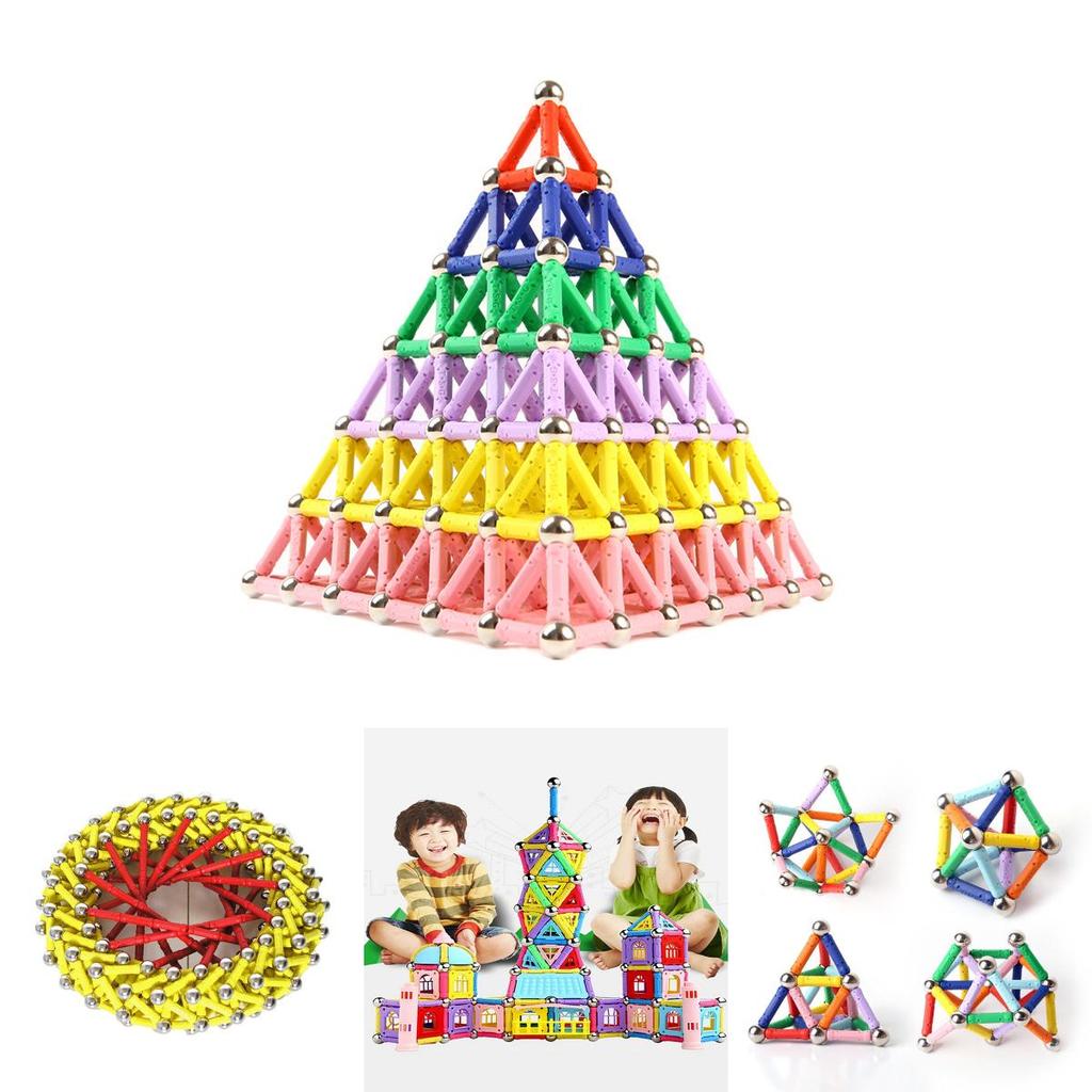 Lebendiges Magnetisches Bausteine-Stäbe Set Für Kinder Pädagogisches Geschenk Spielzeugset