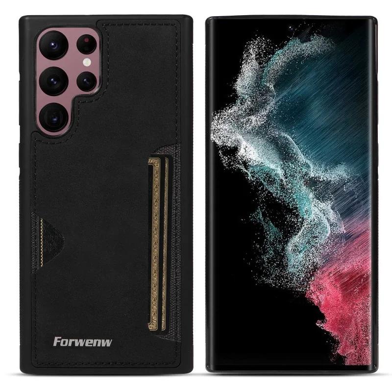 

Ретро чохол-гаманець для телефону Samsung Galaxy S26 S24 S25 Ultra S23 S21 FE S22 S20 Plus Note 20 10 + Шкіряний PU-чохол-гаманець Galaxy S24 or S25 чорний