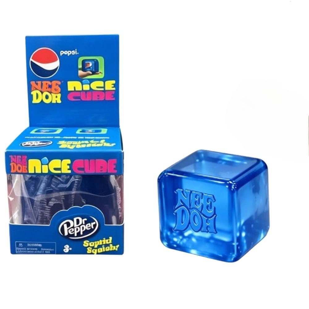 .Dr Pepper x Nee Doh Nice Cube Squishy Stress Relief Toy, Soft Squeeze Fidget Cube for Gift & Adults, Anxiety Relief Sensory Toy