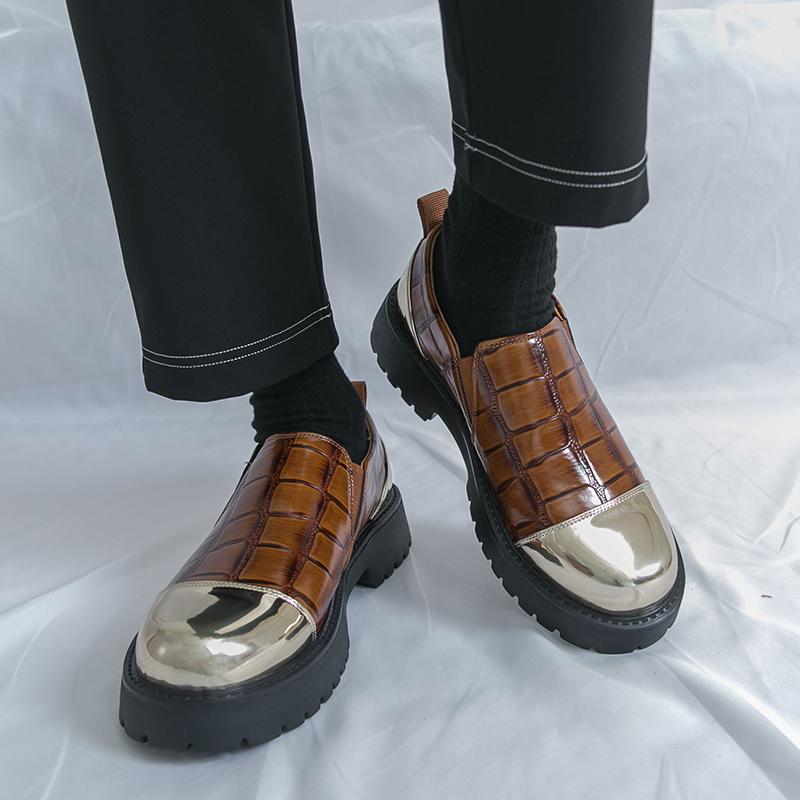 Fashion New Thick soled Leather Shoes Trendy men's British style Fashion Party Outdoor street walking Plus Size 38-46 Shoes Hot