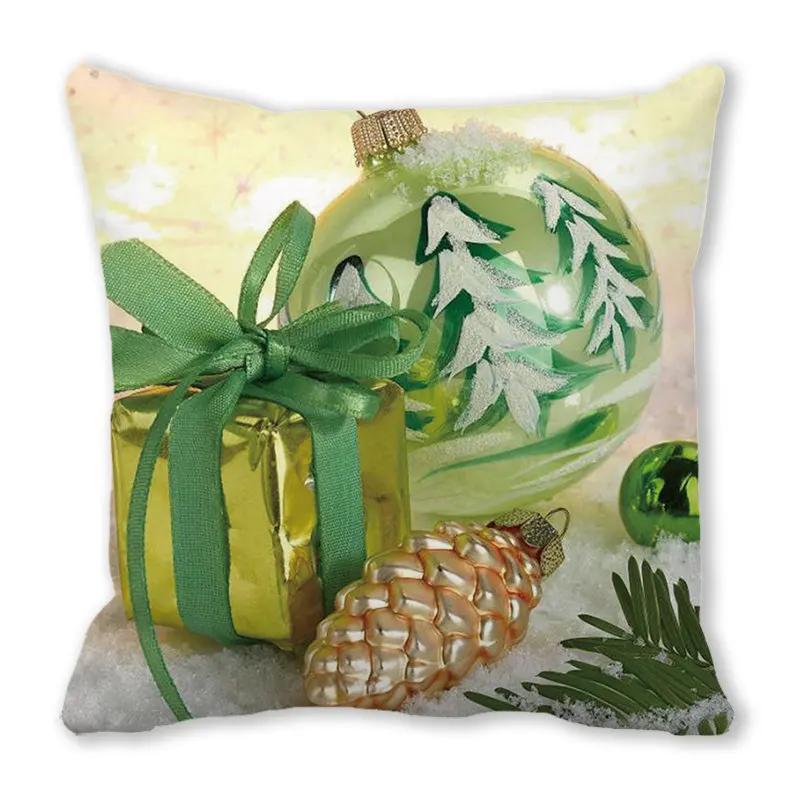 Weihnachtsbaum Neujahr Weihnachtskugel Kerze Weihnachten Ornament Kissenbezug Schlafzimmer Sofa Esszimmer Sitz Überwurf Kissenbezug