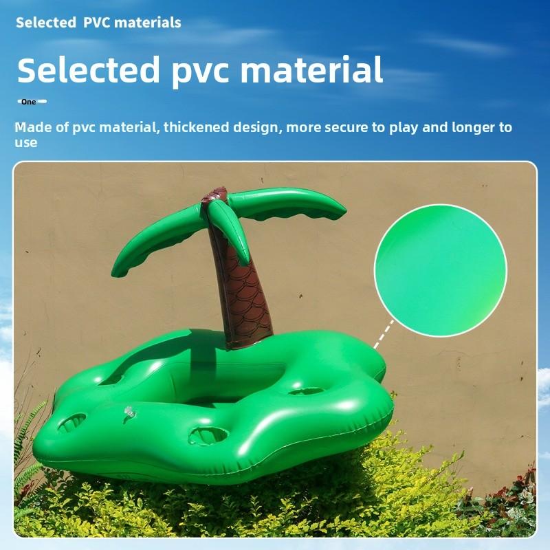 Inflatable Rainbow Cloud Ice Bar Tray Coconut Tree Cup Holder Floating Drink Rack For Summer Pool Party Beverage Storage Decor