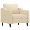 Vidaxl Armchair with Footrest, Cream, 60 Cm, Fabric Upholstered
