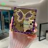 Cute Square Phone Case for Samsung Galaxy Z Flip 6 5 4 3 Flip6 Flip5 Flip4 Flip3 5G Luxury Bling Glitter Butterfly Stand Cover