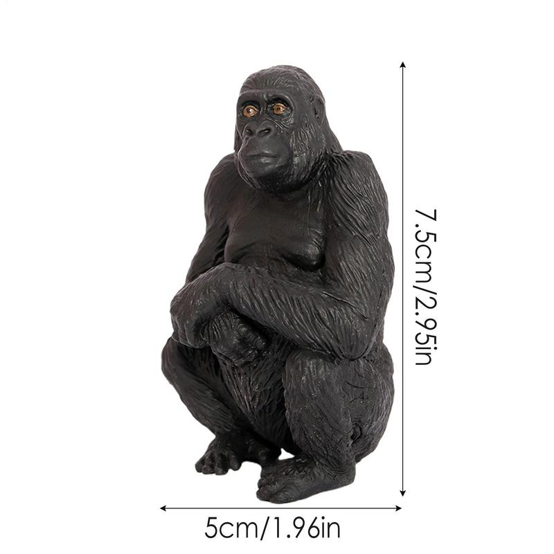 Gorilla Figurine Small Orangutan Sculpture Wildlife Figures Party Favors School Project Desktop Decoration Cognitive Animal Toys