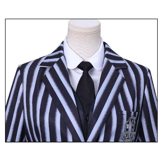 Wednesday Addams Cosplay Costume Uniform Halloween Carnival Party Christmas Play Role Clothes Clothing