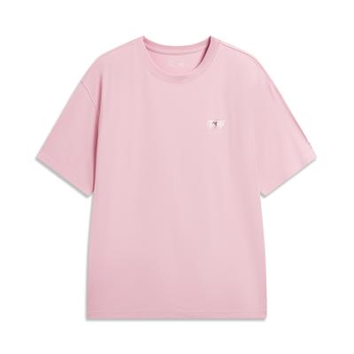 Li-Ning Loose Letter Round Neck Couple T-Shirt Unisex Tops ATSW309-3