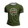 Men's Holiday Print Round Neck Short Sleeve Top Casual Sports Top