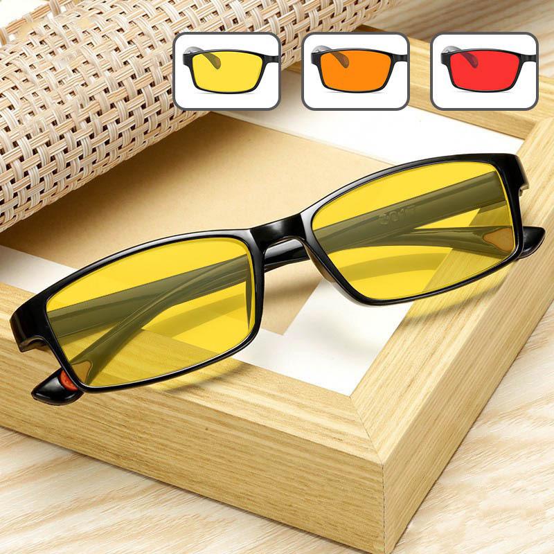 Y3017 Men's Night Vision & Anti-Blue Light Glasses, Clear Lenses for Screen Use and High Beam Protection While Driving