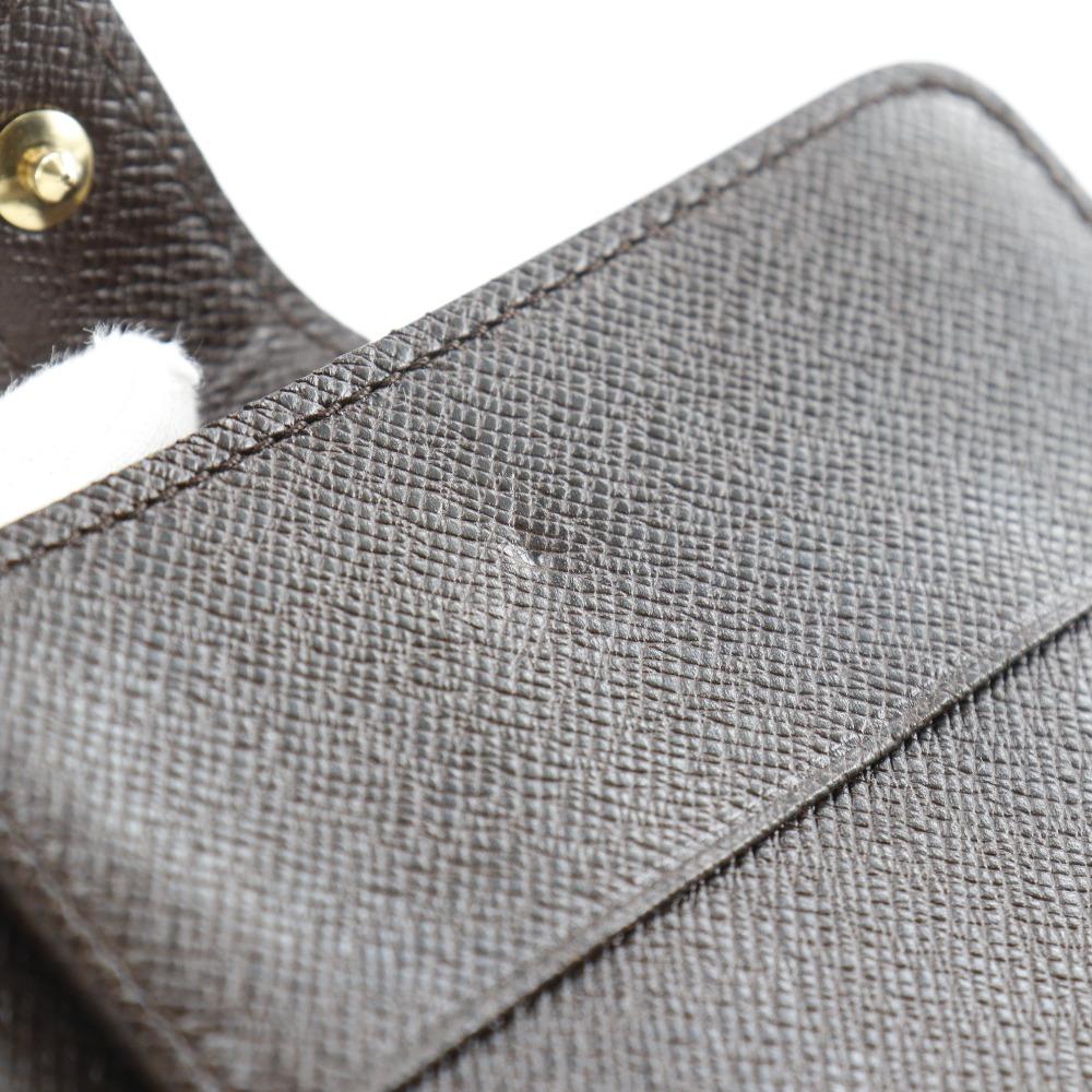 Louis Vuitton Compact Zip Bi-Fold Wallet M61668 Brown Damier Canvas Women Used