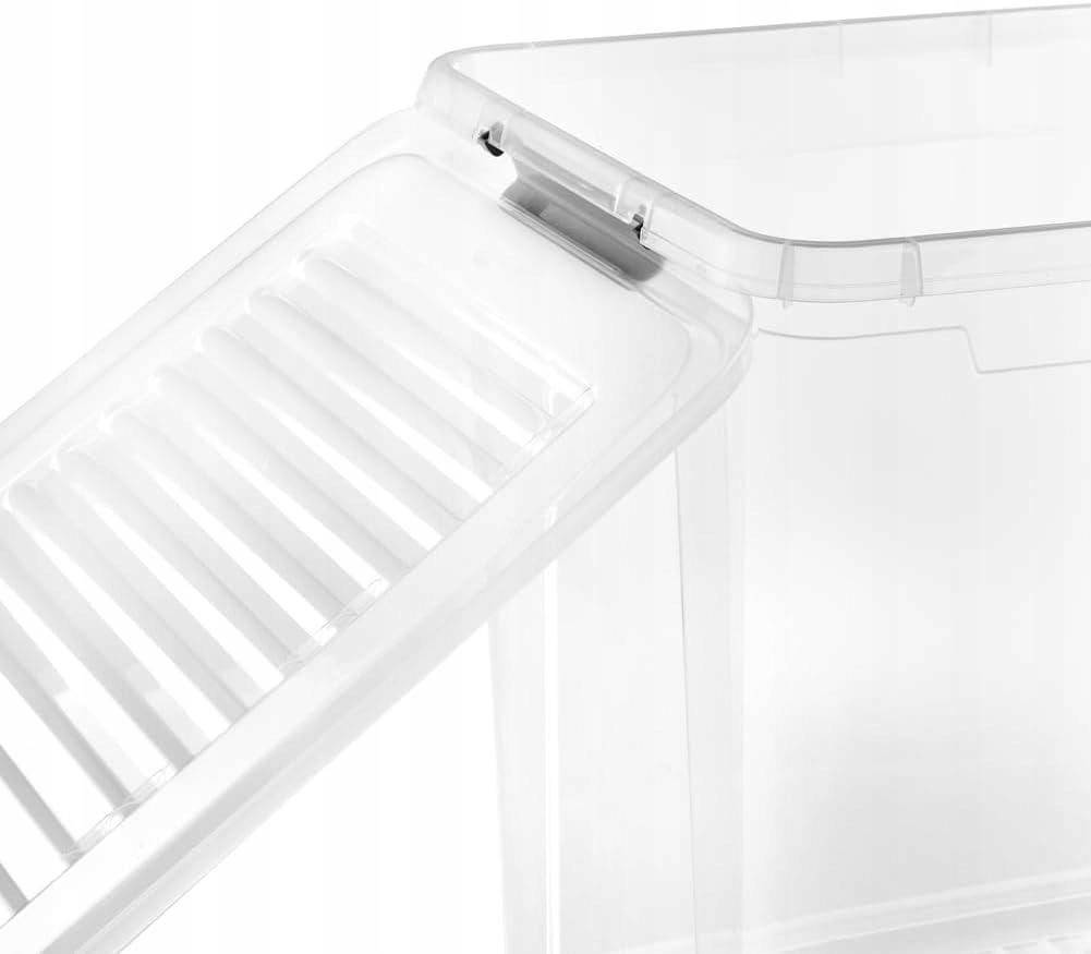 Box Container With Lid Plastic On Wheels 74 59X38 Keee 1 Pc