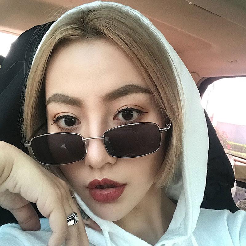 New Vintage Small Rectangle Sunglasses Men ladies Fashion Punk Square Sun Glasses Metal Frame Black Driving Eyewear