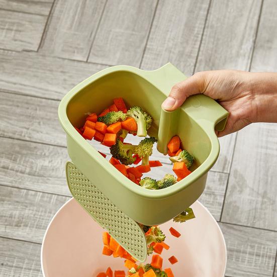 Drain Basket with Separation Filter Design Quick Filtration Press Open Cover 2-in-1