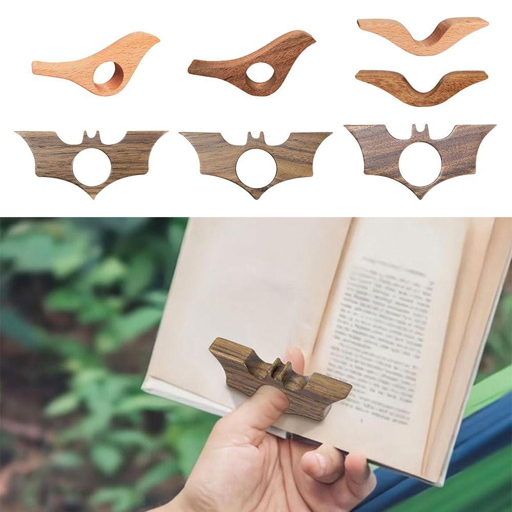 Simple Wooden One Hand Reading Thumb Bookmark School Office Bookmarks Fast Reading Aids Tools Thumb Book Holder Gift