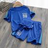 2026 Boys' Summer Sportswear: Short Sleeve and Shorts Mesh Set in 20 Colors