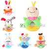 Bbsky Cute Animal Dog Rabbit Rattle Stick Baby Plush Hand Shake Bell Toy Newborn 0-1 Year
