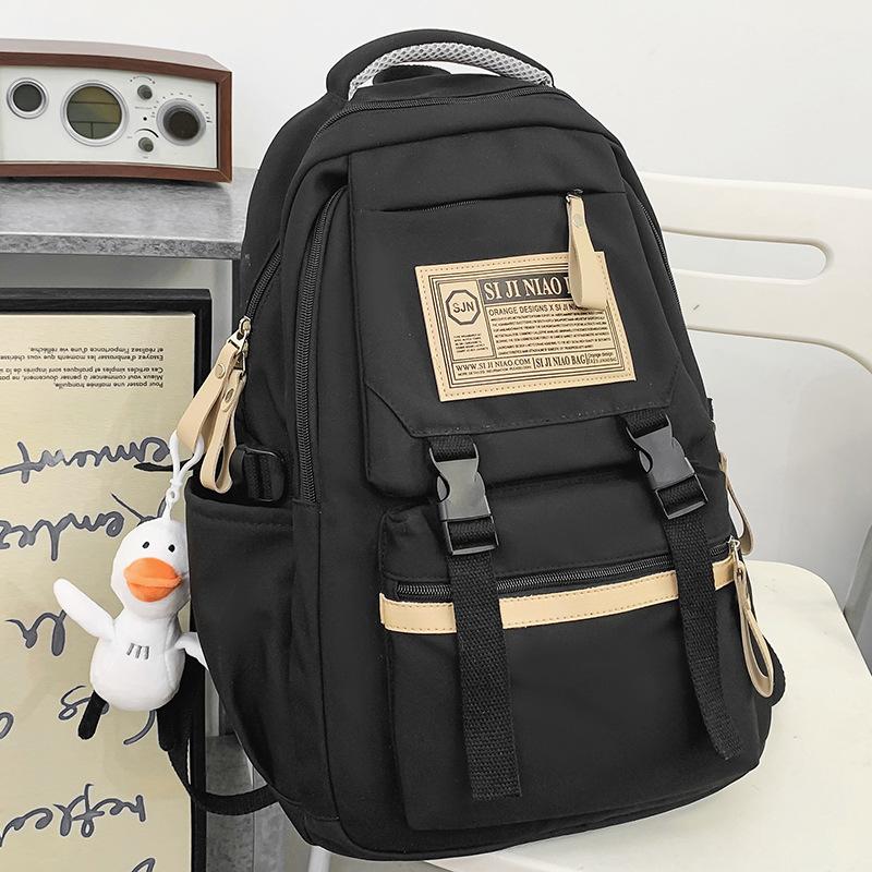 Primary School Girl College Student Burgundy Backpack High School Student Junior High School Boy Backpack