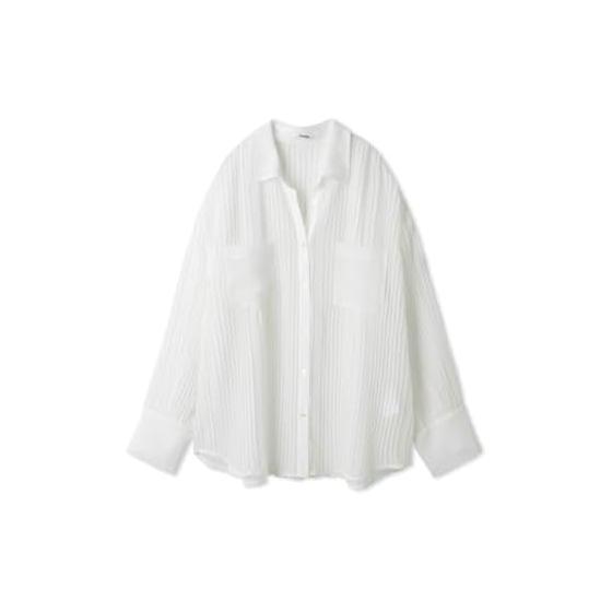 SNIDEL Sheer Pleated Shirt SWFB252103 Women s