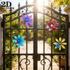 4 Pcs Acrylic Flowers Wall Decor Outdoor Spring Flower Wall Art Sculpture with Butterfly Bee Dragonfly for Backyard Yard Patio Fence Decor