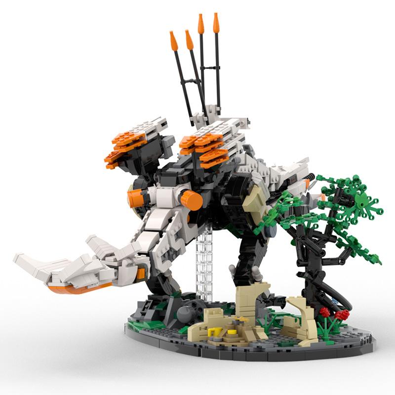 MOC Mechanical Forbidden West Thunderjaw Builiding Blocks Sets Game Horizon Thunder Monster Bricks Toys Children Birthday Gifts