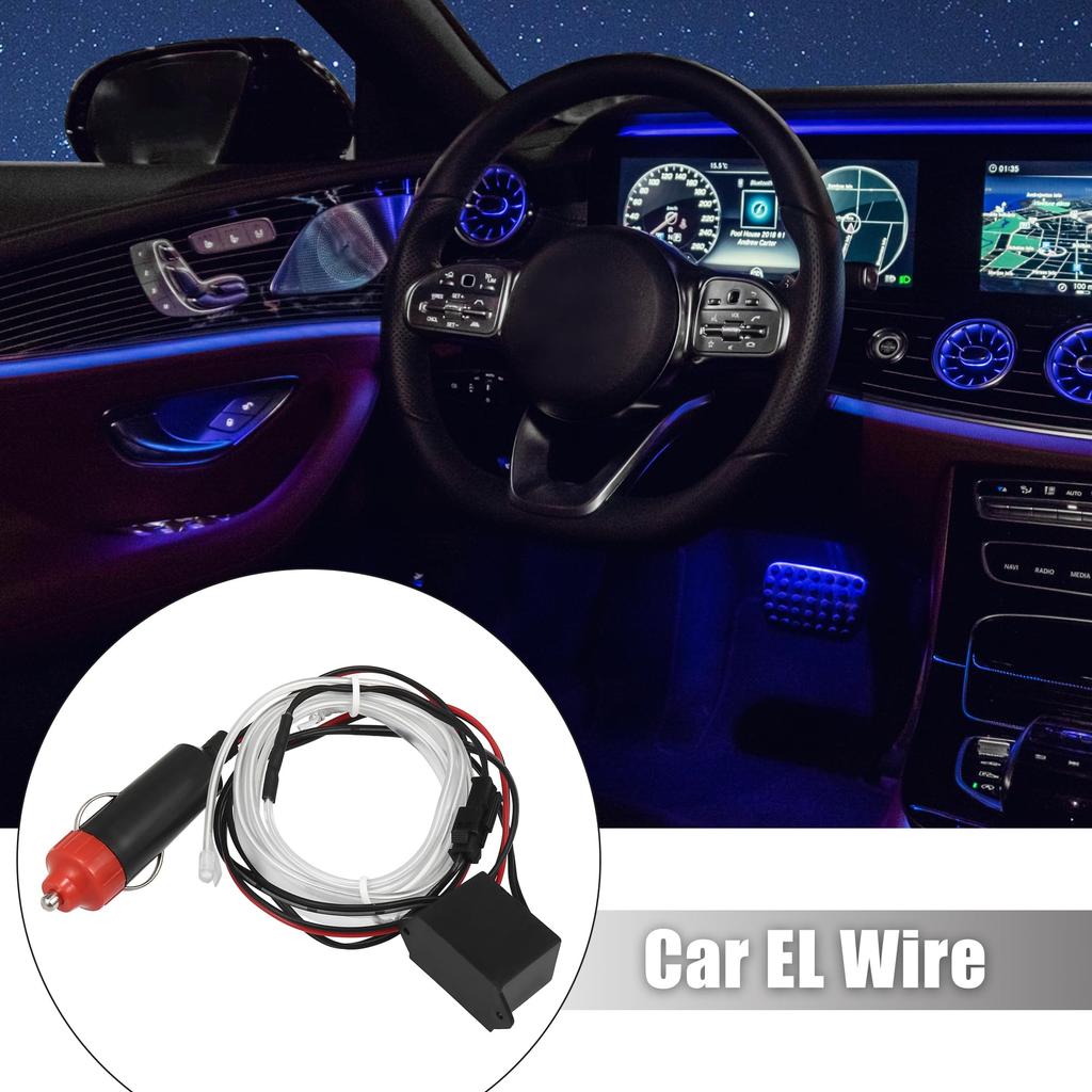 X AUTOHAUX Neon EL Wire String Strip Albastru Gheață Lumină Rece Strălucire Șir Strip